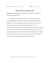 The Wives of King Henry VIII
