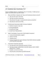 U.S. Constitution Quiz: Amendments 11-27