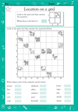 Location on a Grid I - Math Practice Worksheet (Grade 2) - TeacherVision
