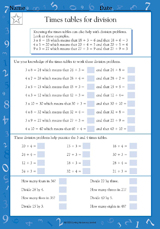 Times Tables for Division: Dividing by 3 & 4 (Grade 4)
