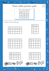 Times Tables Practice Grids I (Grade 4)