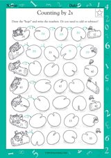 Counting by 2s II - Math Practice Worksheet (Grade 2) - TeacherVision