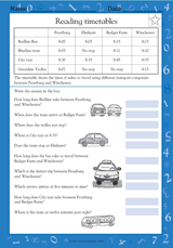 Reading Timetables (Grade 4)