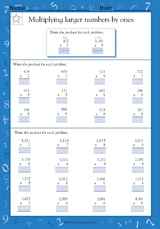 Times Tables 7-9: Multiplying Large Numbers by Ones