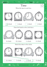 Telling Time: Clock Faces I (Grade 1)