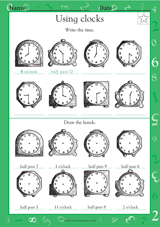 Telling Time: Clock Faces II (Grade 1)
