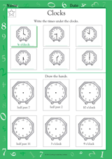 Telling Time: Clock Faces III (Grade 1)