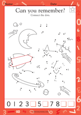 Space Dot To Dot 1 10 Kindergarten Worksheet Teachervision