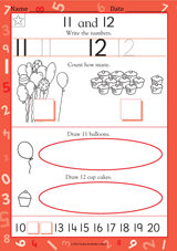 Write the Numbers 11 & 12