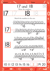 Write the Numbers 17 & 18