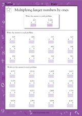 Multiplying Larger Numbers by 7, 8 & 9