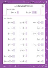 Multiplying Fractions - Math Practice Worksheet (Grade 5) - TeacherVision