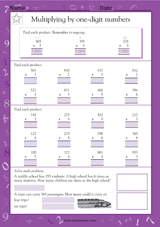 Multiplying by One-Digit Numbers (2, 3, 4, 5 & 6)