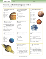 Planets and Smaller Space Bodies Quiz