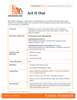 Act It Out – Vocabulary Building Activity