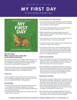 My First Day: What Animals Do on Day One Educator's Guide