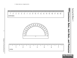 Centimeter Ruler, Inch Ruler, and Protractor