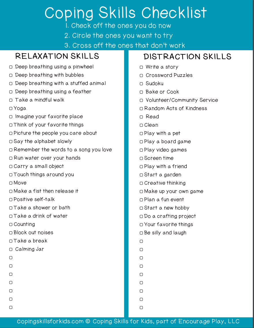 Coping Skills Checklist Resource