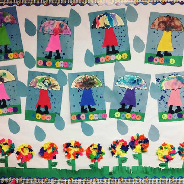 april showers bring may flowers bulletin board ideas