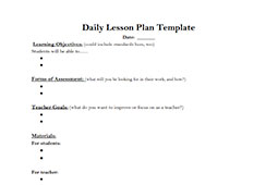 Daily Lesson Planning Template