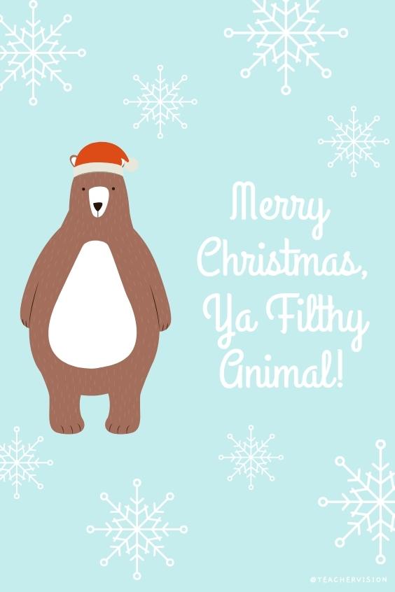 Animal Christmas Card Ideas for Teachers