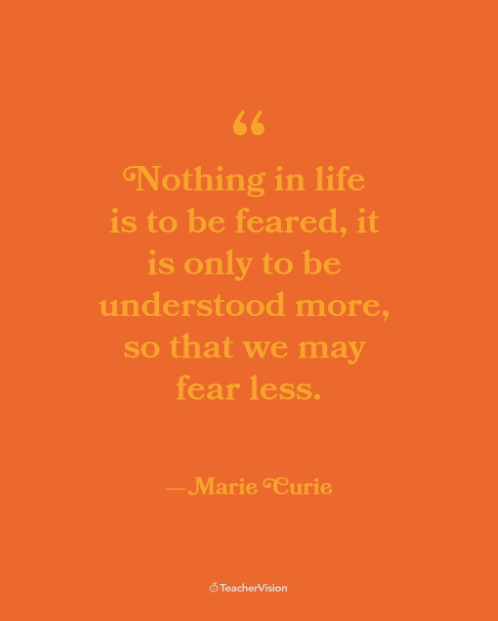 Marie Curie inspirational Women's History Month Poster