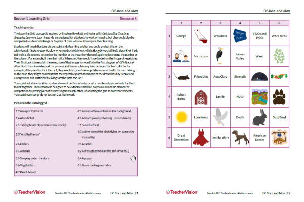 Of Mice and Men Teaching Unit Kit - Sample 3