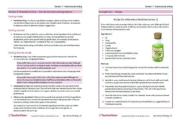 Nonfiction writing teaching kit - sample pages 1