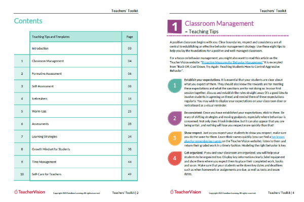 Teachers Toolkit Templates for Classroom Management