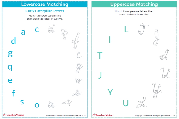 TeacherVision Cursive Handwriting Kit Sample