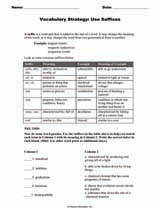 Vocabulary Strategy: Use Suffixes