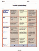 Rubric for Expository Writing