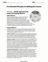 Five Essential Principles for Building ELL Lessons