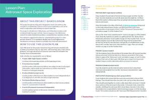 Lesson Plan - Astronaut Space Exploration Project-Based Learning Lesson