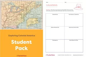 Student Pack - Exploring Colonial America Project-Based Learning Lesson