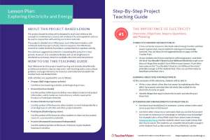 Lesson Plan - Exploring Electricity and Energy Project-Based Learning Lesson