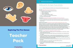Teacher Pack - Exploring The Five Senses Project-Based Learning Lesson