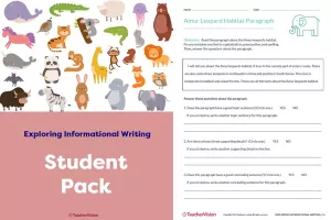 Student Pack - Exploring Informational Writing Project-Based Learning Lesson