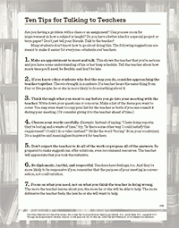 10 Tips for Talking to Teachers