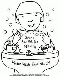 Germs Are Not for Sharing Coloring Page