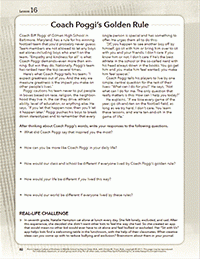 Writing Prompt Worksheet: Coach Poggi's Golden Rule