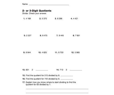 2 or 3 Digit Quotients
