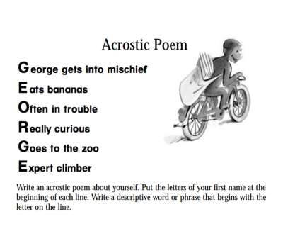 Curious George Acrostic Poem