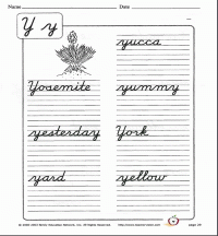 The Letter Y in Cursive