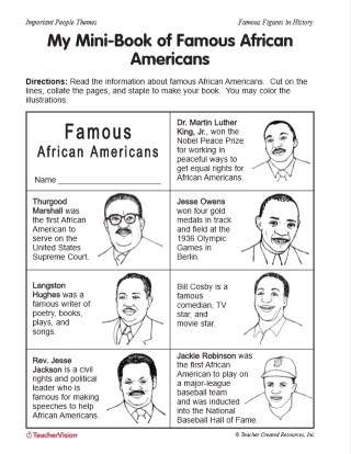 Mini-Book Activity: Famous African-Americans