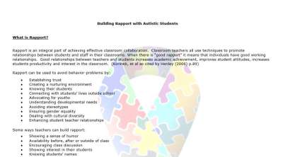 Building Rapport with Autistic Students: Tips for General Educators