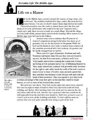 Life in a Medieval Manor Activity Packet