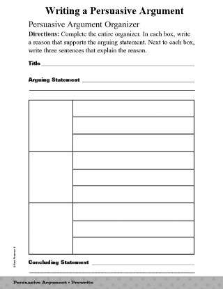 Writing a Persuasive Argument Activity