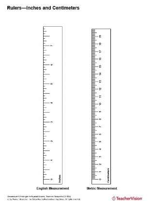 Printable Inches and Centimeter Rulers