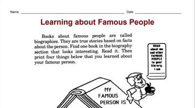 Learning About Famous People Biography Activity